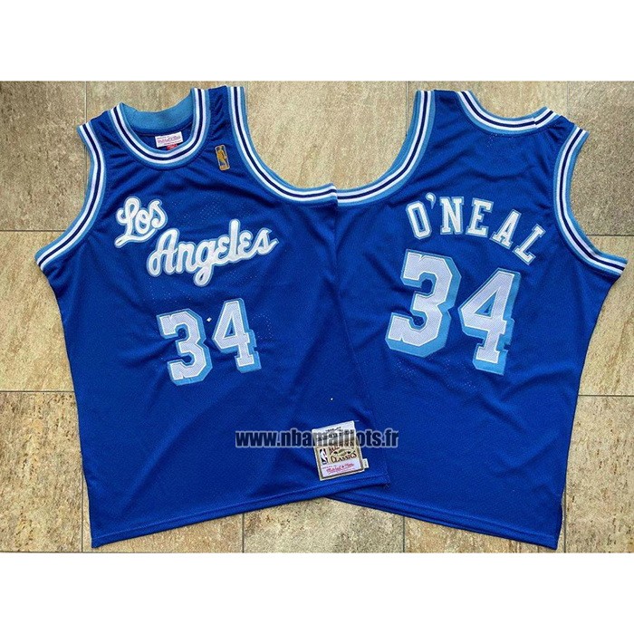 Maillot Los Angeles Lakers Shaquille O'neal No 34 Retro 1996-97 Bleu